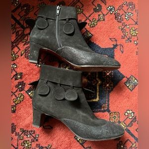 RARE Chie Mihara Black Suede booties